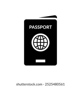 Passport ícone de vetor plano e design de símbolo em fundo branco