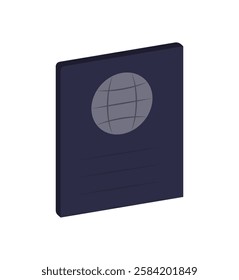 Passport In Flat Vector Illustration Symbolizing Travel, Identification, And International Mobility, Isolated On White Background