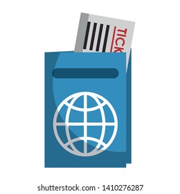 Passport with flight ticket symbol vector illustration graphic design