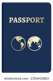 Passport front cover. International identity realistic mockup