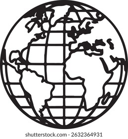 passport globe stencil icon silhouette vector illustration