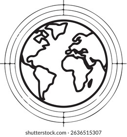 passport globe stencil icon silhouette vector illustration