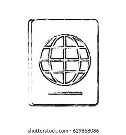 passport with globe symbol