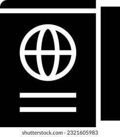 Passport Glyph Icon - Single Icon, Vector