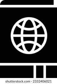 Passport Glyph Icon - Single Icon, Vector