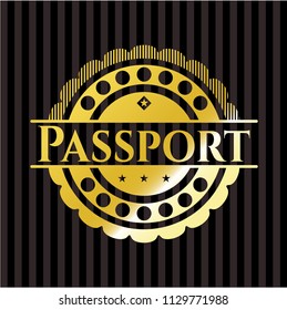 Passport gold badge or emblem