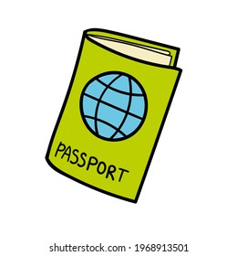 Reisepass, handgezeichnete Vektorgrafik eines Reisepasses. Vektorgrafik