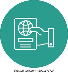 Pass in Hand Symbol Vektorbild. Kann auch für Web-Apps, mobile Apps und Printmedien verwendet werden.