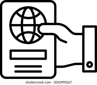 Passport in Hand icon vector image. Can also be used for web apps, mobile apps and print media.