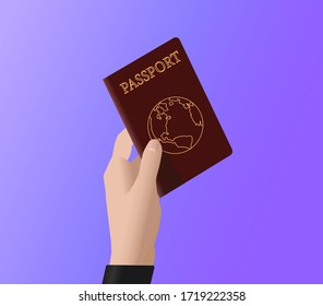 passport hand summer vacation fly 