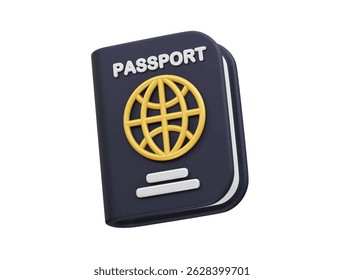  Passport-Symbol 3D-Illustration rendern