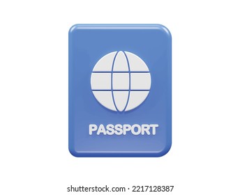 Passport icon 3d render illustration