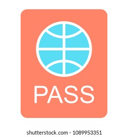Passport Icon.  96x96 for Web Graphics and Apps.  Simple Minimal Pictogram. Vector