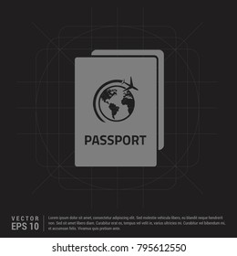 Passport Icon Black Creative Background
