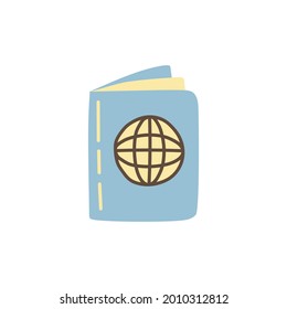 passport icon in color icon, isolated on white background 