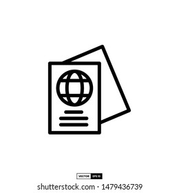 Passport icon, design inspiration vector template for interface and any purpose