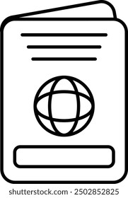 Diseño de icono de pasaporte para uso personal y comercial