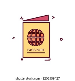 Passport icon design vector