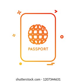 Passport icon design vector