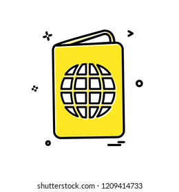 Passport icon design vector