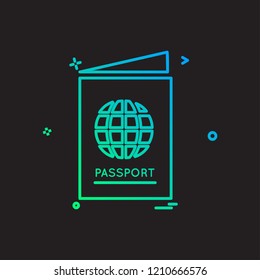 Passport icon design vector
