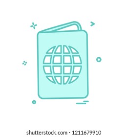 Passport icon design vector