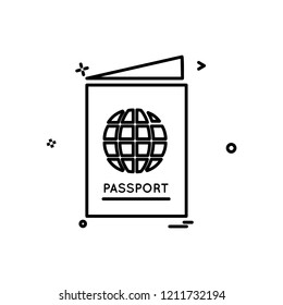 Passport icon design vector
