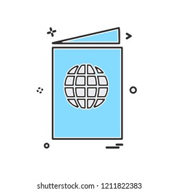 Passport icon design vector