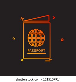 Passport icon design vector