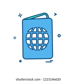 Passport icon design vector