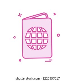 Passport icon design vector