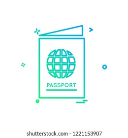 Passport icon design vector