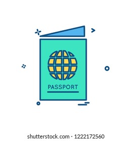 Passport icon design vector