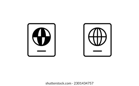 Passport-Icon-Design, weißer Hintergrund, Vektorgrafik
