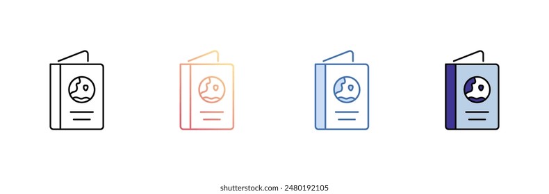 Passport icon design with white background stock illustration
