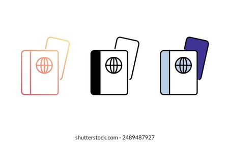 Diseño de icono de pasaporte con fondo blanco ilustración de stock