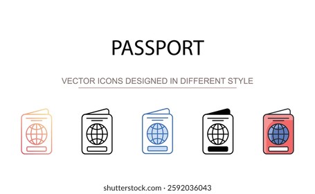 Passport icon design with white background stock illustration