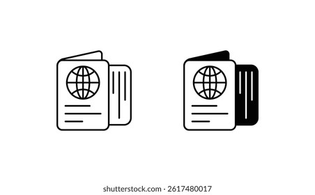 Passport icon design with white background stock illustration