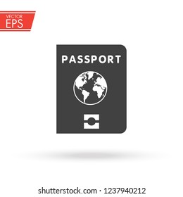 Passport icon. Document symbol. Identity sign. ID illustration. International passport icon. filled flat sign for mobile concept and web design. Travel documents simple solid icon logo illustration.