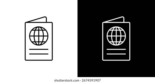 Passport icon. Editable stroke line icons