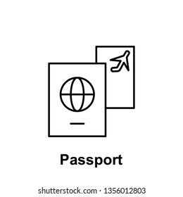 Passport icon. Element of summer holiday icon. Thin line icon for website design and development, app development. Premium icon