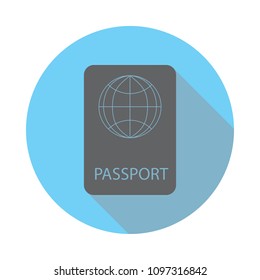 Passport icon. Elements of airport in flat blue colored icon. Premium quality graphic design icon. Simple icon for websites, web design, mobile app, info graphics on white background