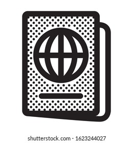 Passport. Icon Filled with Dots.