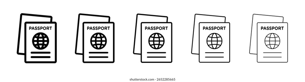Ícone do Passport preencheu o conceito de sinal plano para web design.