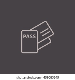  Passport icon flat.