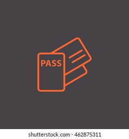  Passport icon flat.