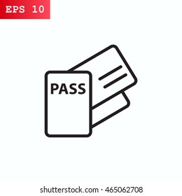  Passport icon flat.
