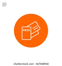  Passport icon flat.