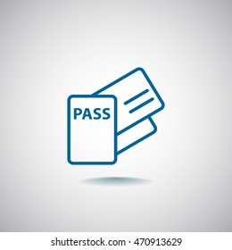  Passport icon flat.