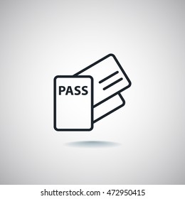  Passport icon flat.